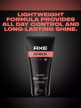 AXE MAX HOLD 12HR LASTING CONTROL ALCOHOL FREE HAIR GEL 5OZ BRAND NEW